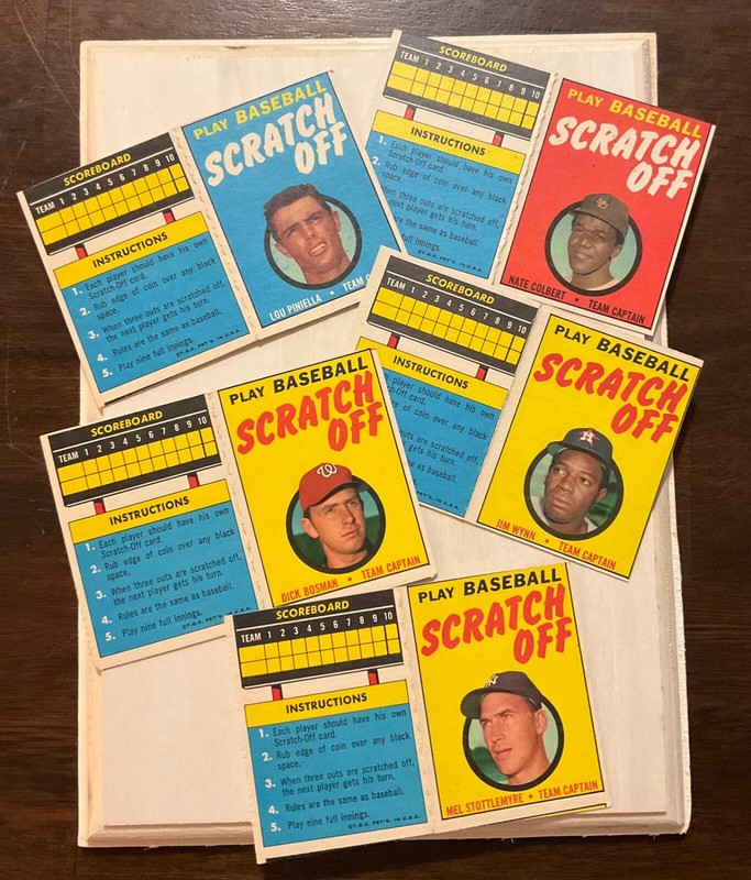 1970 Topps Scratch Offs Baseball Lot of 5! Lou Piniella,Stottlemyre,Jim Wynn…….
