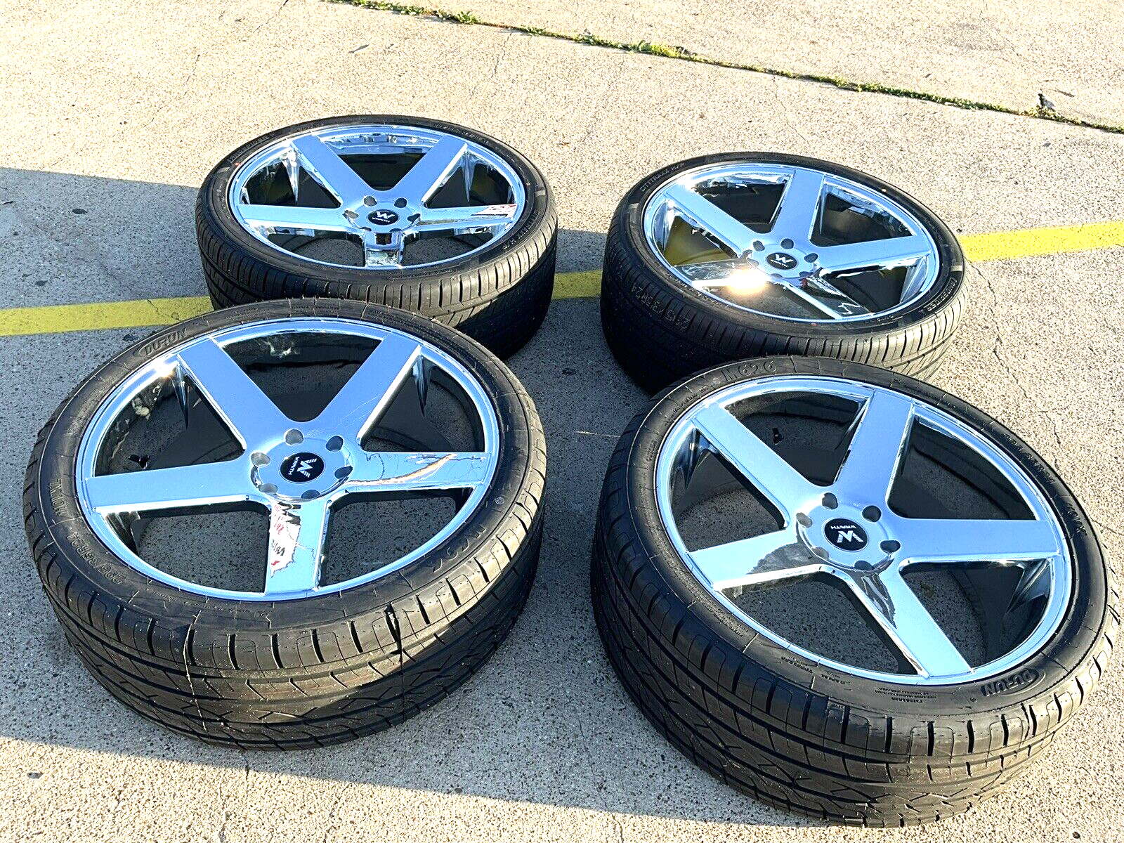 26 Inch Chrome Rims 295/30R26 Tires & TPMS 6X139 FIT CHEVY GMC ESCALADE ...