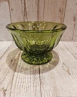 Vtg Anchor Hocking Fairfield Avocado Green Pedestal Dish - Bowl 6" Dia x 4" Tall