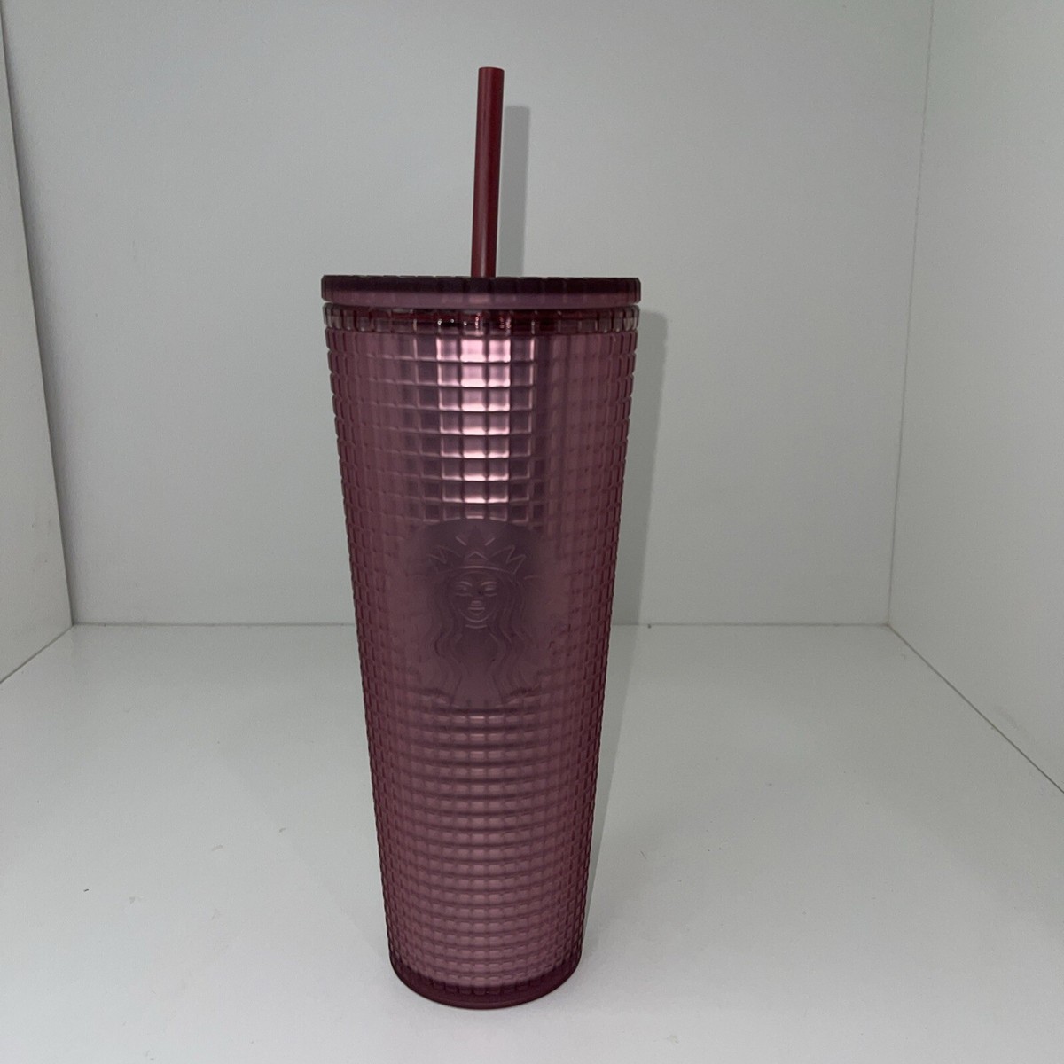 Starbucks Fall 2022 Maroon Berry Grid Soft Touch Venti Tumbler With Straw |  eBay