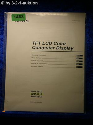 Sony Bedienungsanleitung SDM S51R /S71R /S81R Computer Display (#1463)