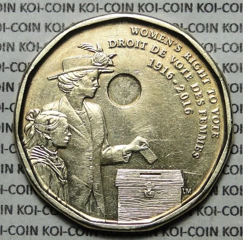 Canada 2016 Women's Right to Vote Centennial 1916-2016 $1 dollar loonie coin