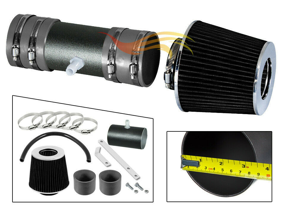 BCP RW GREY For 07-11 Acadia/Enclave/Traverse/Outlook 3.6L Air Intake Kit+Filter