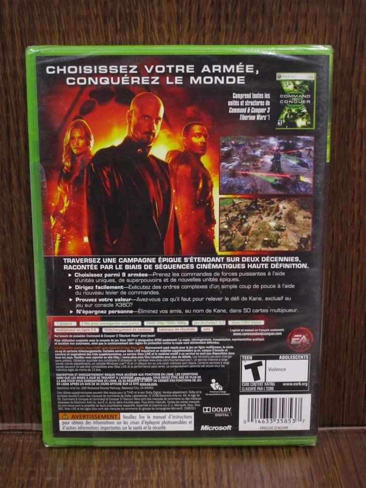 Video Game XBOX 360 Command & Conquer IN FRENCH ONLY La Fureur De Kane NEW - Image 2 of 2