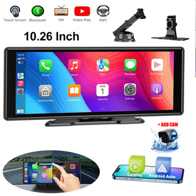 10.26'' 2K Car Portable Wireless Apple CarPlay Android Auto Touch Screen Radio