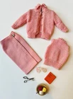 Barbie doll vintage fashion Knitting Pretty #957 Rare pink version. NM, complete