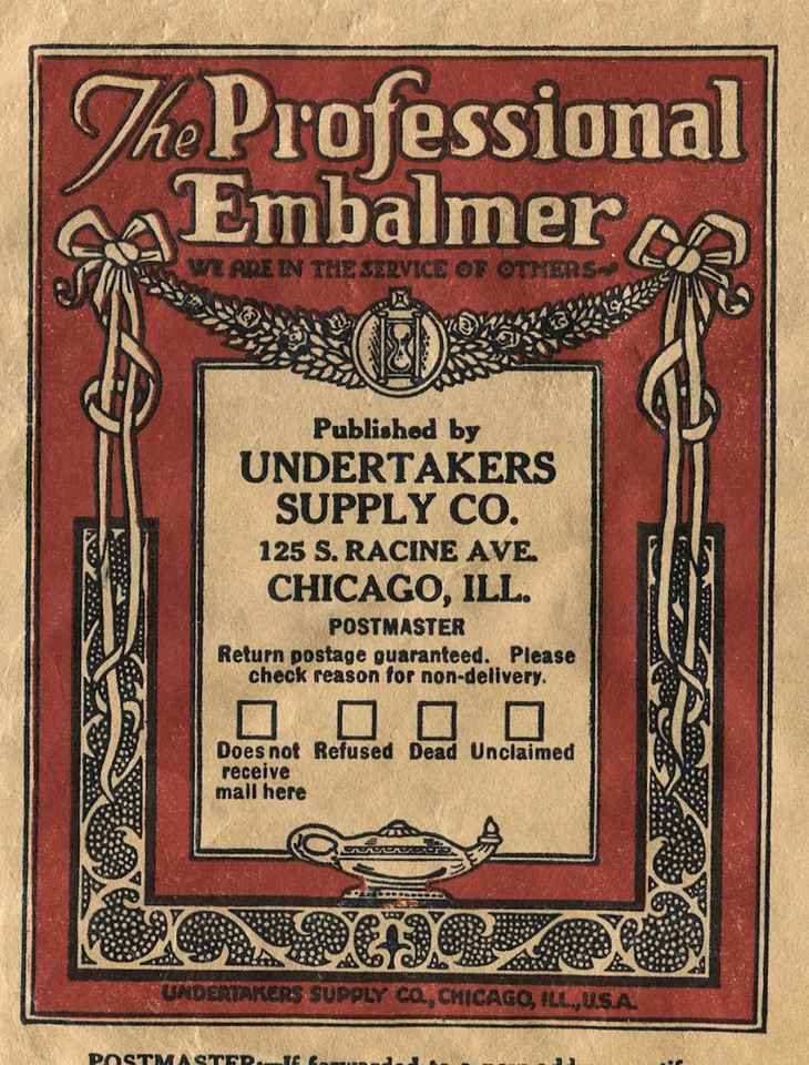 Chicago IL Advertising Cover Undertakers Supply Co The Professional Embalmer - Image 2 of 2