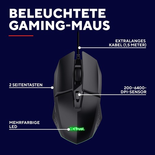 GXT 109 Felox Gaming Maus mit 6 Programmierbare Tasten Mehrfarbige LED-Beleuc... - Bild 2 von 9