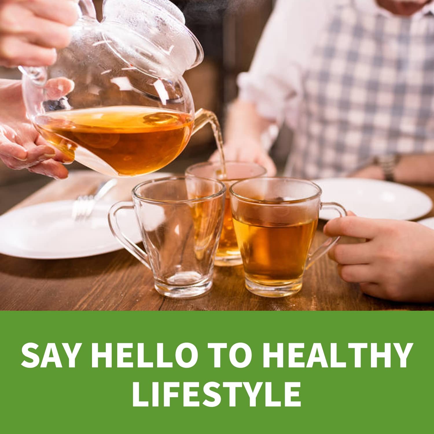 Reishi Mushroom Green Tea Bags - Instant Herbal Tea with Ganoderma Lucidum -B...