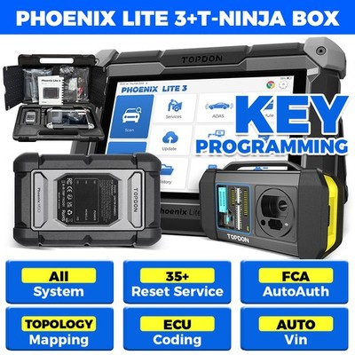 2026 TOPDON Phoenix Lite 3 +T-ninja Box Diagnostic Scanner Bundle Key Programmer