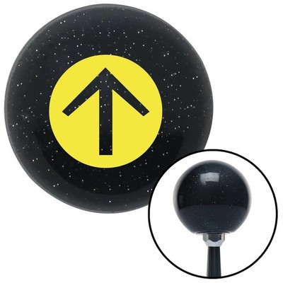 Yellow Circle Directional Arrow Up Black Metal Flake Shift Knob M16x1.5 Insert