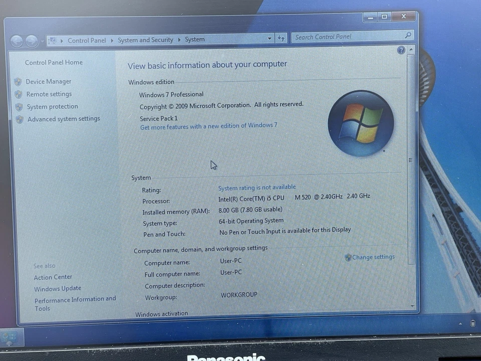 Portátil Panasonic ToughBook CF-52 Win XP + 7 ARRANQUE DUAL rs-232 DVD Core i5 120 SSD Foto 4 de 4