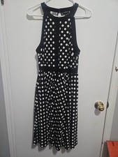 Torrid Polka Dot - Halter Skater Dress Sz. 00 Black White Sleeveless Pockets