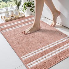 Bathroom Rugs 17x24 Extra Soft Absorbent Bath Mat Chenille Non Slip Shower Ma...