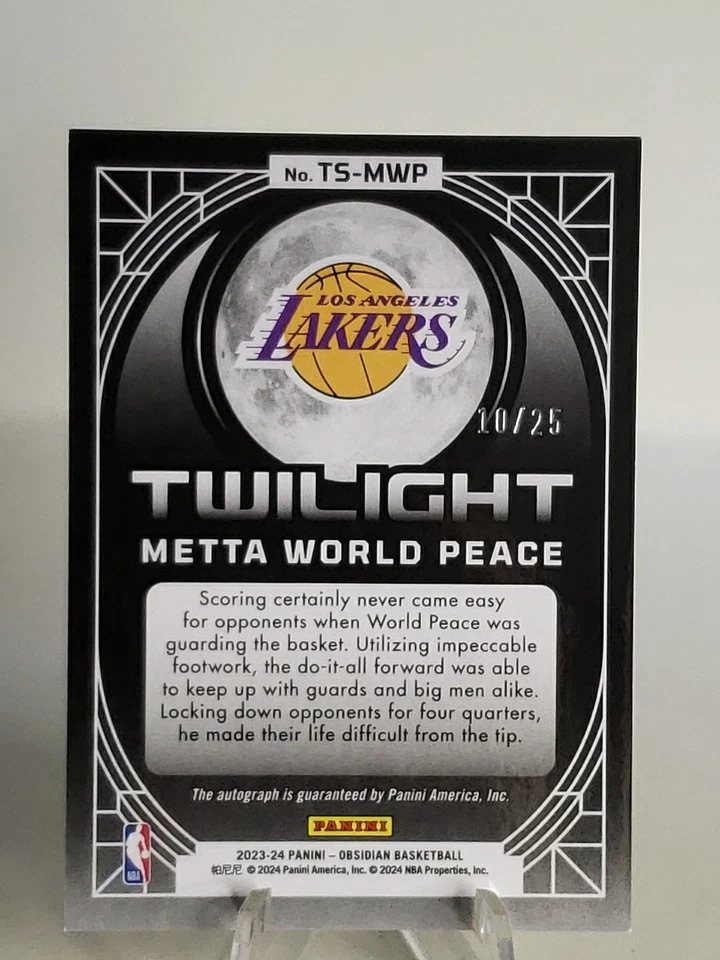 METTA WORLD PEACE 2023-24 Panini Obsidian Twilight Green /25 SSP Lakers - Image 4 of 4