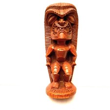 Coco Joe's Ku God of Strength Tiki Figure Hapa Wood 6 Inches Made in Hawaii