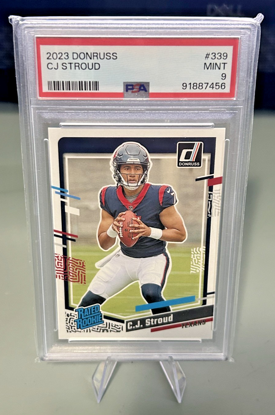 2023 PANINI DONRUSS #339 C.J. STROUD RC RATED ROOKIE PSA 9