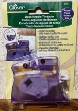 CLOVER #4071 DESK NEEDLE THREADER PURPLE SEWI...