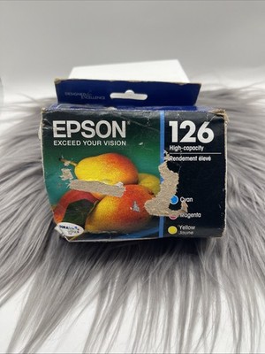 3PK Epson T126520-S 126 High-Capacity Ink Cartridges EXP: 10/ 2021