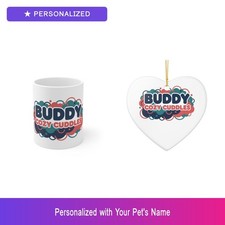 Custom Shih Tzu Snuggle Cuddle Gift Set Mug Ornament Personalized Pet Name