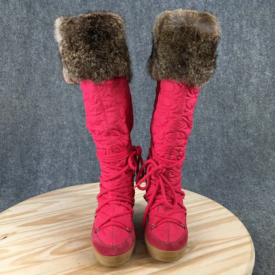 Botas Coach para Mujer 8 B Sofie Altas Pull On Acolchadas Invierno Bota de Cuña Rosa Italia Foto 4 de 4