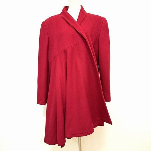Gucci, GUCCI Cappotto Asimmetrico Lana Cashmere Vintage Taglia 40 Rosso Made in Italy