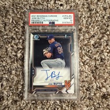 2021 Bowman Chrome Jose Butto Prospect Autographs Auto PSA 10