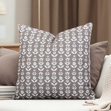 Decorative Cotton Linen Pillow Cover 20x20, Outoor/Indoor Use, Set of 1, Taupe