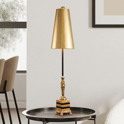 Noma Luxe Tischleuchte Gold, schwarz und blattsilber  Flambeau FB-NOMA-LUXE-TL