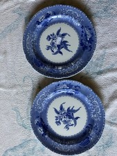 Pair of Vintage Spode Blue Camilla Floral Lunch Chargers