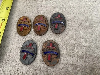 Lot Of 5 Metal/Porcelain Masonic Sword Guard Medalllions - Image 1 of 4