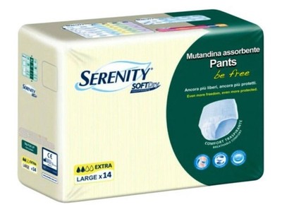 Serenity Soft Dry Be Free Saugfähige Windeln, Größe L - Weiß