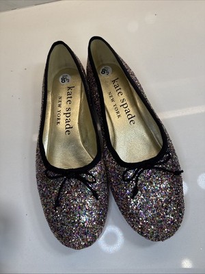 KATE SPADE NEW YORK Honey Slip On Flats Multicolor Sparkly Glitter Size 8 1/2