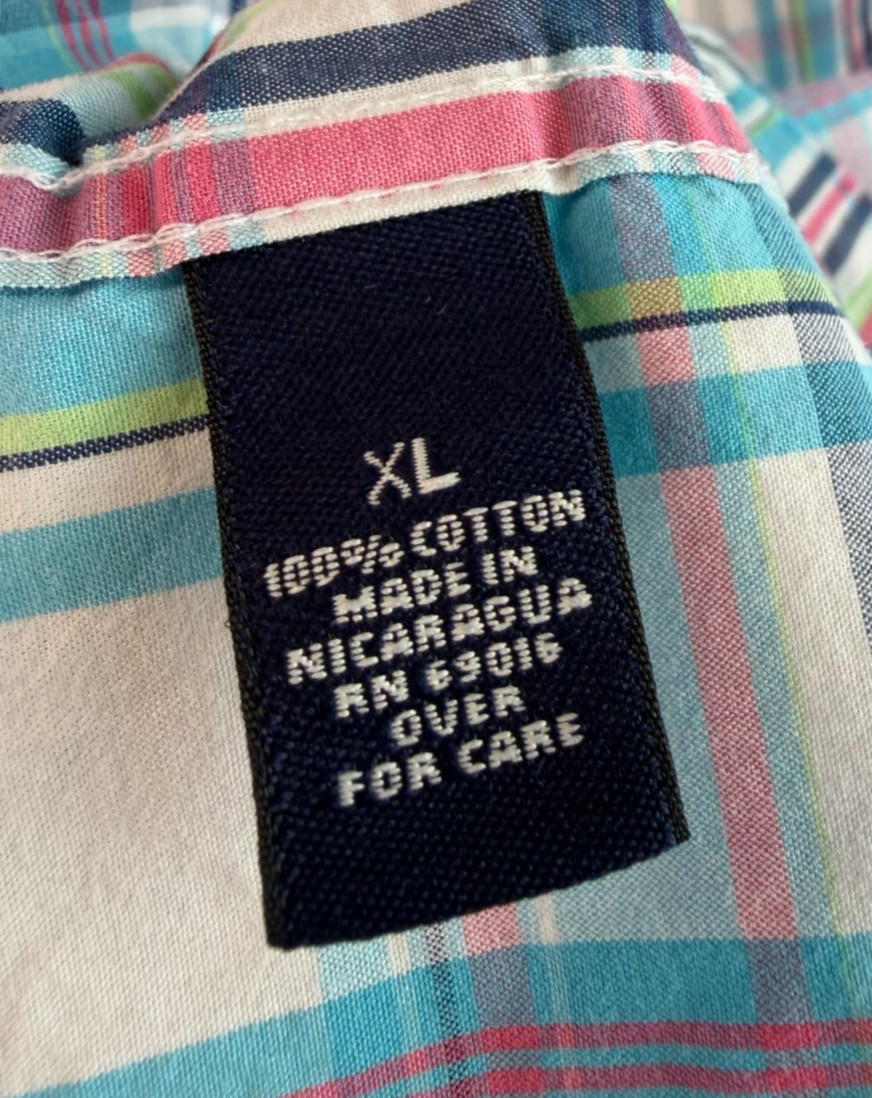 Consensus Multicolor Plaid Button Up Short Sleeve… - image 4