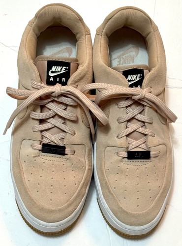 Nike Air Force 1 womens tennis shoes size 7.5 Low Bio Beige Pink suede sneakers