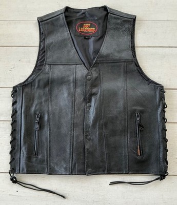 Women s HOT LEATHERS Side Braided Leather Motorcycle Biker Vest Moto