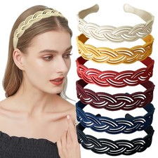 6 PCS Pigtail Headbands For Girls Women Plastic Teeth Hair Bands Combing
