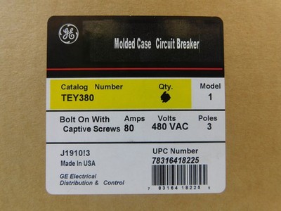 GE TEY380 Molded Case Breakers (MCCBs)