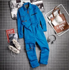Japanese Mens Workwear Coverall Overall Work Jumpsuit Boilersuit Uniform Pants