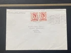 GB 1959 QEII Wilding 4 1/2d pair on First Day Cover FDC to Rouen, France