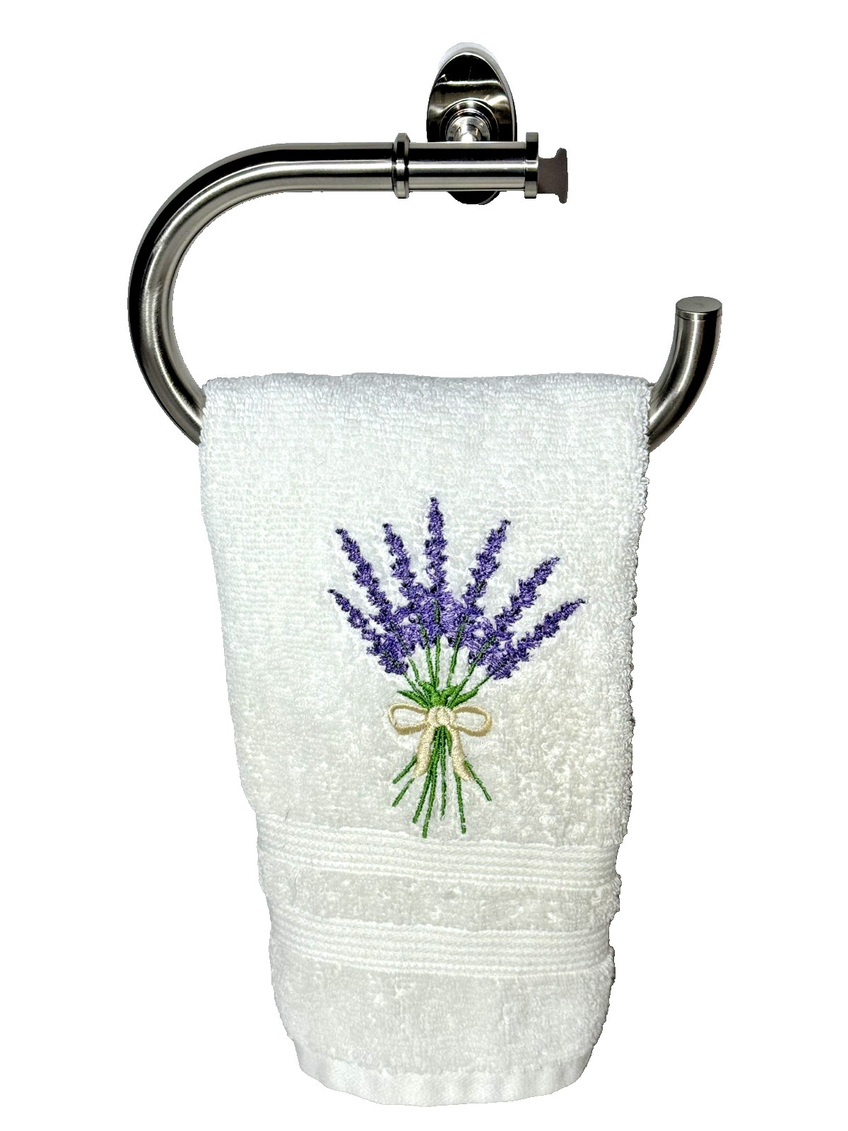 Hand Towel / Ring Holder by Hometec in Satin Nickel Finish - small qty. avail.