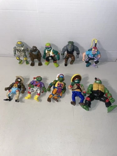 Vintage TMNT Action Figure Lot Of 10 Teenage Mutant Ninja Turtles