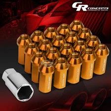 JDM SKY BLUE 20PCS M12X1.25 25MM OD 50MM TALL CLOSED END ALUMINUM LUG NUTS+KEY