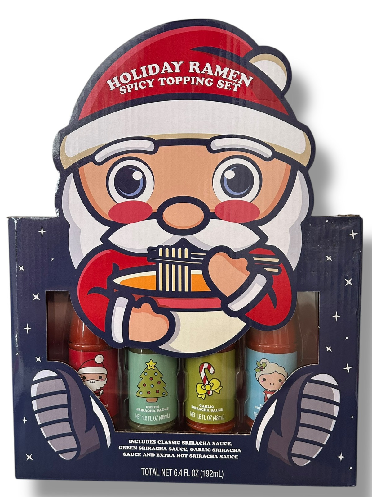 Holiday Ramen spicy topping set 4 Bottles Noodles Santa Gift Set