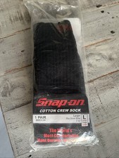 Snap-on Tools Large Size 7-12 Cotton Blk Crew Socks Made In The USA 1 Pair