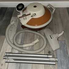 Vintage Hoover Celebrity ll Elite Flying Saucer Atomic Vacuum Cleaner Orange