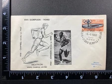 Rafer Johnson Decathlon 1960 Rome Olympics Filagrano Gold Medal Cachet Cover