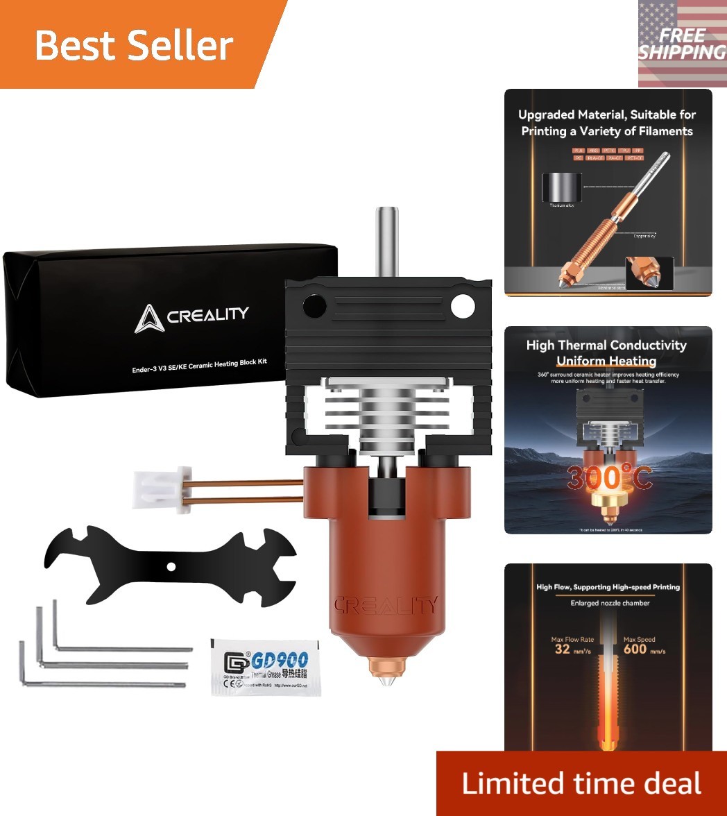 K1 Max Hotend Upgrades: Durable Ceramic Heating Block for 300°C Printing