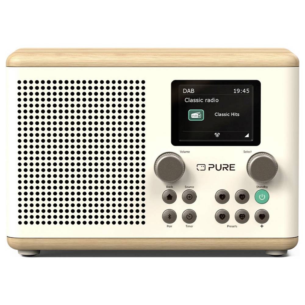 Radio de table DAB+ et FM Pure Classic H4 Bluetooth blanc et chêne