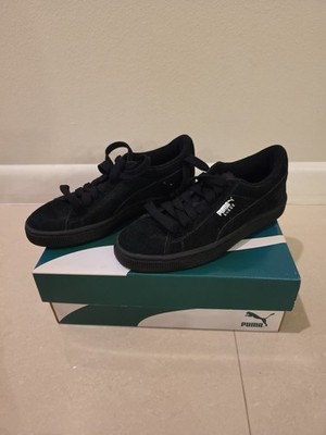 Puma Suede Jr Black-Puma Silver Sneaker Size 4C EU35.5 CM22 UK3  35511052 NWB